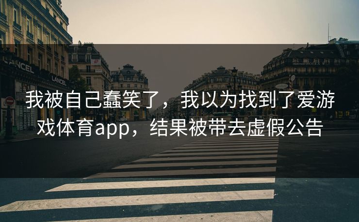我被自己蠢笑了，我以为找到了爱游戏体育app，结果被带去虚假公告